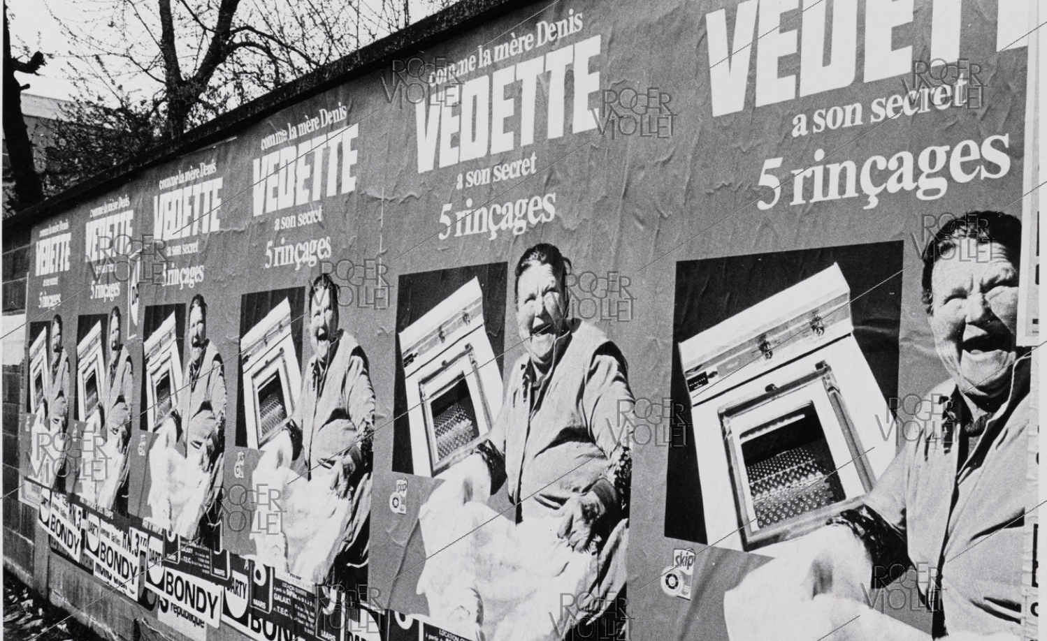 Publicité pour la marque de machine à laver Vedette. Paris, années 1970.